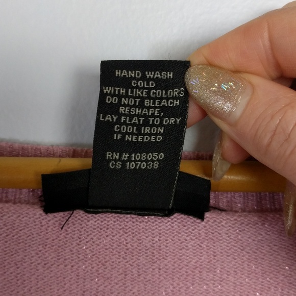 Lane Bryant Pink Metallic V Neck Sweater 18 20 - Picture 6 of 7